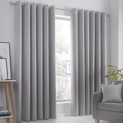 Strata Eyelet Curtains Silver 66" x 90"