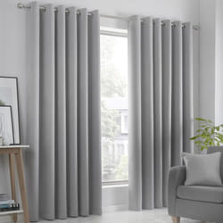 Strata Eyelet Curtains Silver 66" x 90"