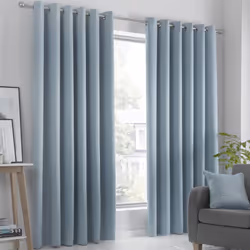 Strata Eyelet Curtains Duck Egg 66" x 54"
