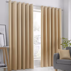 Strata Eyelet Curtains Ochre 46" x 72"