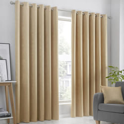 Strata Eyelet Curtains Ochre 66" x 54"