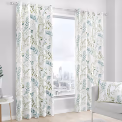 Fernworthy Eyelet Curtains Green 90" x 72"