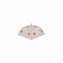 Epicurean Europe 30 x 30 cm Polyester with Zinc Plated Steel Frame Food Cover Umbrella with Yellow and Black Sunflower Design