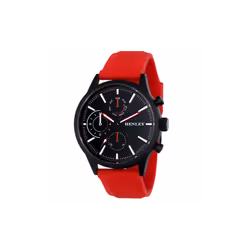 Henley Mens Multi Eye Black Dial With Sports Large Red Silicone Strap Watch H02222.10