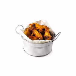 2x Food Buckets Steel Round Tubs 6x3" Serving Small Sauces Holder Chips Starters