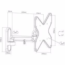 Proper Premium Swing Arm TV Bracket for 19"-42" 106.7 cm (42") Black, Silver - Additional view 6