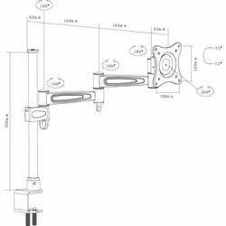 Proper Classic PC Monitor Desk Mount for 19"-27" 68.6 cm (27") Black - Additional view 6