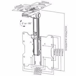 Proper Under Cabinet Folding TV Bracket for 19’’-40’’ 101.6 cm (40") Black - Additional view 7
