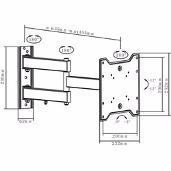 Proper Heavy-Duty Swing Arm TV Bracket White for 23''-43" 109.2 cm (43") - Additional view 7