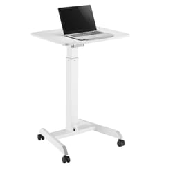 ProperAV Mobile Desk Trolley Workstation with Gas Spring Height Adjust