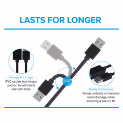 Maplin USB-A 3.0 Male to USB-A 3.0 Female Extension Cable - Black, 1.5m - Additional view 4