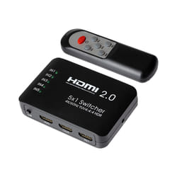 MPS Maplin HDMI Switch 5 Ports In 1 Port Out Ultra HD 4K@60Hz with Rem