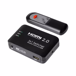 Use the Maplin HDMI Switch 3 Ports In 1 Port Out Ultra HD 4K@60Hz with Remote Control to connect multiple devices with one sc ...