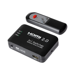 Maplin HDMI Switch 3 Ports In 1 Port Out Ultra HD 4K@60Hz with Remote