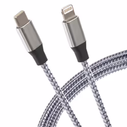 The Maplin Lightning Connector to USB-C Cable Braided 27W features Power Delivery charging technology for your ...