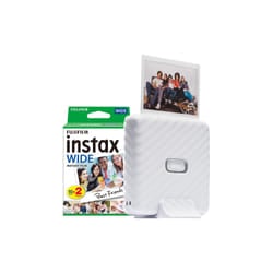 Fujifilm Instax Link Wide Printer - Ash White - Printer + 20 Shot Pack