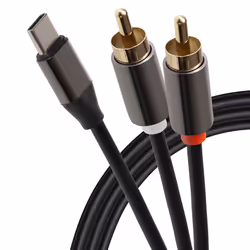 This Maplin USB-C to Twin RCA Phono Jack Cable is used to send audio from your USB-C device to the 2 RCA sockets of ...
