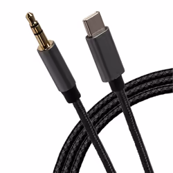 The Maplin USB-C to 3.5mm Male Aux Stereo 3 Pole TRS Jack Plug Cable lets you connect devices with a 3.5mm female port w ...