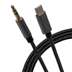 Maplin USB-C to 3.5mm Male Aux Stereo 3 Pole TRS Jack Plug Cable Braid