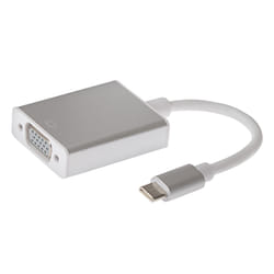 Maplin Aluminium Full HD 60Hz USB-C 3.1 to VGA Adapter 16cm Cable