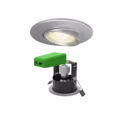 Smart Fire Rated IP20 Downlight in satin chrome finish. Supplied with tunable white dimmable GU10 Bulb 2200-6500K Very Warm W ...