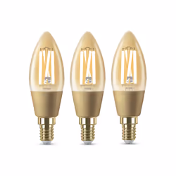 The 4lite WiZ Connected C35 Candle Filament Amber WiFi LED Smart Bulb provides warm. comfortable light to fill any ...