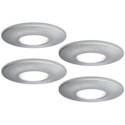 4lite IP20 GU10 Fire-Rated Downlight - Satin Chrome - Pack of 4