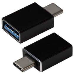Maplin USB-C to USB-A 3.1 Super Speed Female Adapter Twin Pack - Black