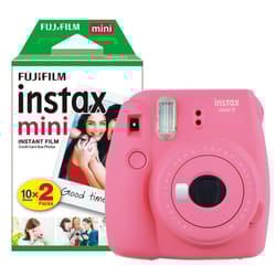 Fujifilm Instax Mini 9 Instant Camera - Flamingo Pink - Camera + 20 Sh