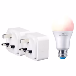 4lite Wiz Connected 3-Pin UK Smart Plug x 2 Pack + 1 x A60 Multicolour