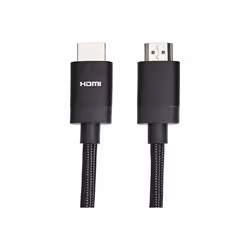 A highly versatile Maplin HDMI to HDMI Cable Braided V2.0 4K 60fps Ultra HD with Ethernet that is fully compatible ...