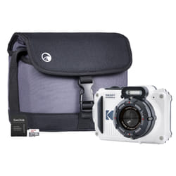 Kodak PIXPRO WPZ2 16MP 4x Zoom Tough Compact Camera - White - Camera +