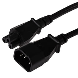 Maplin Power Lead IEC C5 Clover Leaf Plug Female to IEC C14 Male - Bla