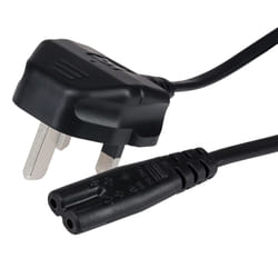 Maplin Power Lead IEC C7 Fig 8 2 Pin Plug to UK 3 Pin Mains Plug - 1.5