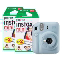 Fujifilm Instax Mini 12 Instant Camera - Pastel Blue - Camera + 40 Sho