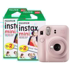 Fujifilm Instax Mini 12 Instant Camera - Blossom Pink - Camera + 40 Sh