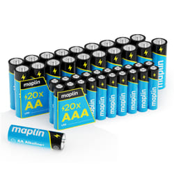 Maplin 20x AA LR6 /20x AAA LR03 7 Years Shelf Life 1.5V High Performan