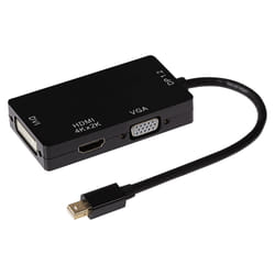 Nikkai Mini Displayport Multiport Hub 4K HDMI / VGA DVI-I 24+5 Pin / D