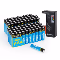 If you are short on power. then Maplin have the answer with our Maplin 80x AAA LR03 7 Years Shelf Life 1.5V High Performance ...