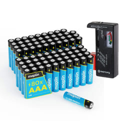 Maplin 80x AAA LR03 7 Years Shelf Life 1.5V High Performance Alkaline