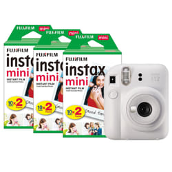 Fujifilm Instax Mini 12 Instant Camera - Clay White - Camera + 60 Shot