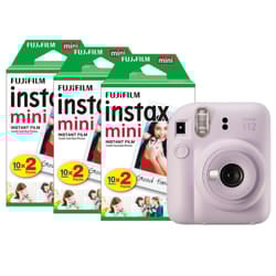 Fujifilm Instax Mini 12 Instant Camera - Lilac Purple - Camera + 60 Sh
