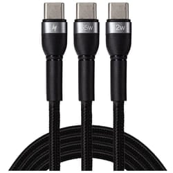 Maplin USB-C to 2 in 1 Multi Charging Cable Braided USB-C 65W PD and U