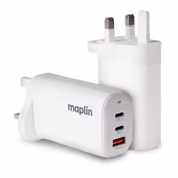 Designed to meet the needs of the latest USB-C and USB-A devices on the market. the Maplin 3 Port USB Wall Charger 2x USB-C 1 ...