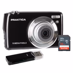 The PRAKTICA Compact Digital Camera 18MP 8x Optical Zoom Entry Level is the perfect camera for beginners. stud ...