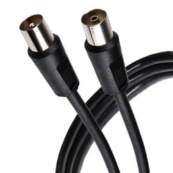 Maplin RF Male to RF Female TV Aerial Coaxial Cable - Black - 1m