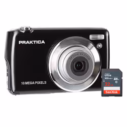 The PRAKTICA Compact Digital Camera 18MP 8x Optical Zoom Entry Level is the perfect camera for beginners. stud ...