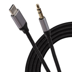 Maplin USB-C to 3.5mm Male Aux Stereo 3 Pole TRS Jack Plug Cable Braid