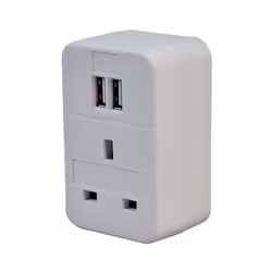 This Maplin UK to US Travel Adapter Plug with 2x USB-A converts 3-pin UK socket to US 3-pin plug. With 2x USB-A ports it is t ...