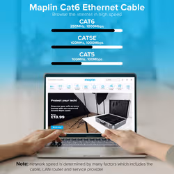 Maplin RJ45 CAT6 UTP Flat Ethernet LAN Cable - White - Additional view 4